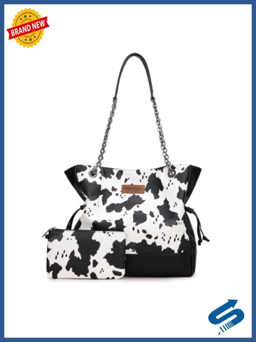 Faux Leather Drawstring Tote with Removable Pouch
